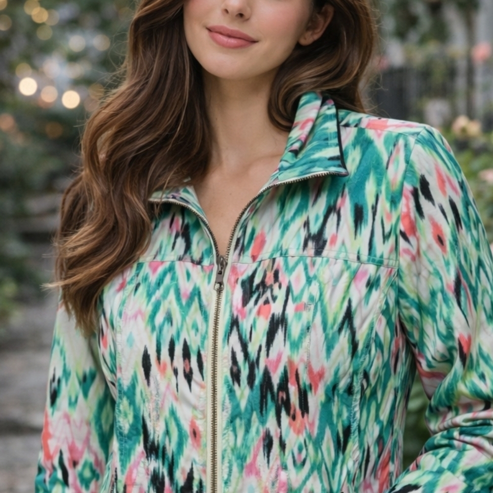 Chico's Vibrant Patterned Jacket Size Medium